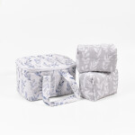 Set x3 Necessaires Chiara Colección Amelia Hojas Azul
