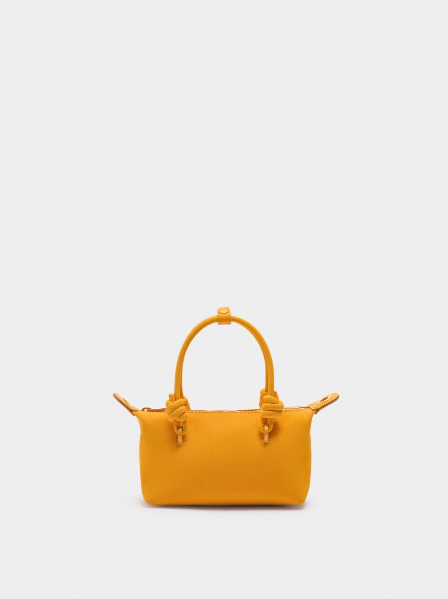 Bolso Tote De Textura Suave Xs - naranja 