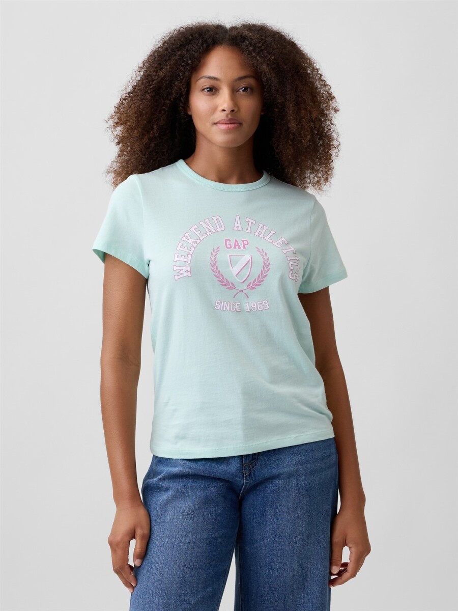 Remera Gràfico Manga Corta Mujer - Crystal Mint 
