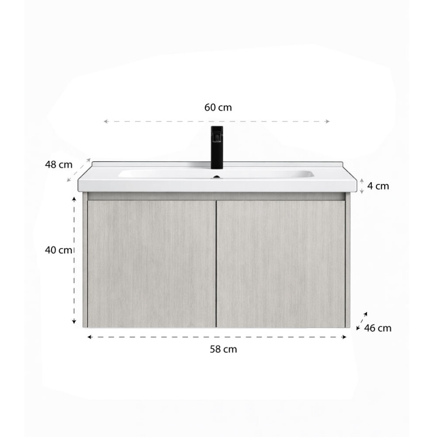 Mueble Elissa Gris Suspendido 60 Mueble Elissa Gris Suspendido 60