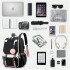 Pack x3 Mochila Kawaii Impermeable Usb Multuso Resistente Variante Color Negro