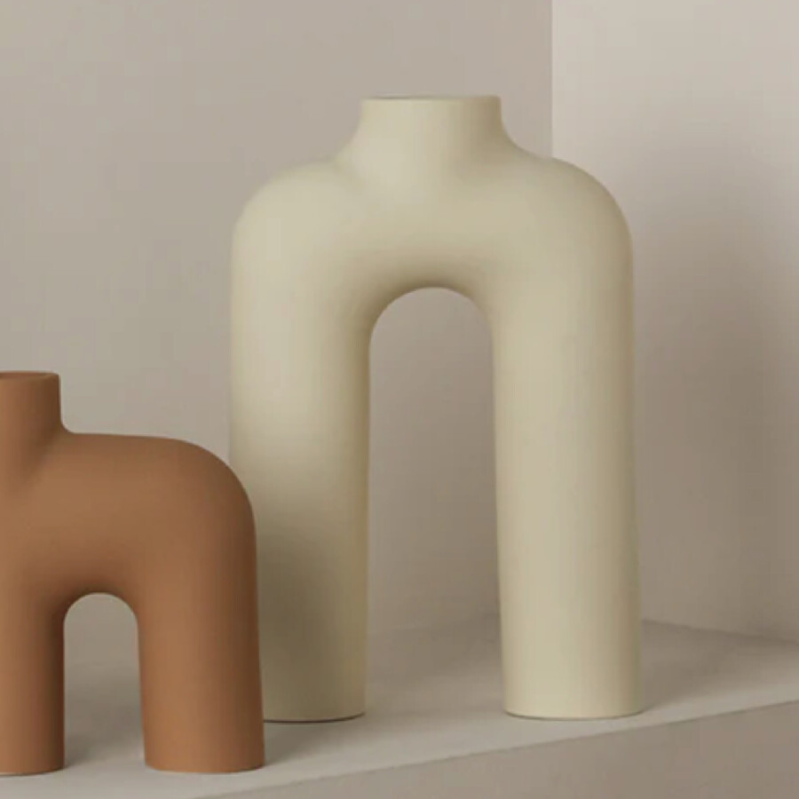 Jarrón Deco Teo Beige