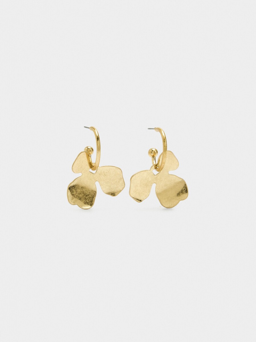 Aros Con Flor - dorado 
