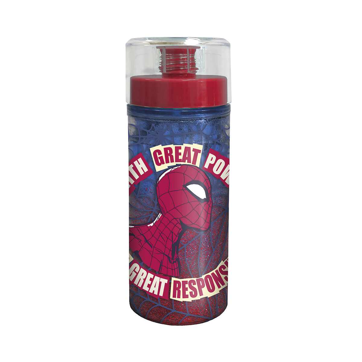 Botella Plástica Fancy Brillante Spiderman 370 ml 