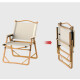 Silla plegable para campamento símil madera chica beige Beige