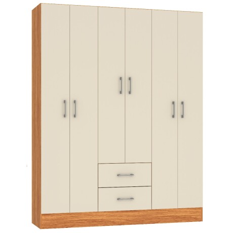 ROPERO 6 PUERTAS 2 CAJONES GUARDARROPA ARMARIO PLACARD CLOSET BEIGE