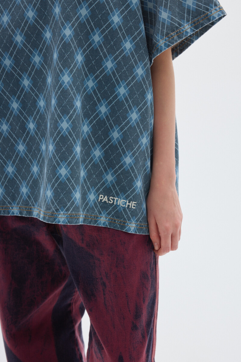 T-shirt Row Print Blue