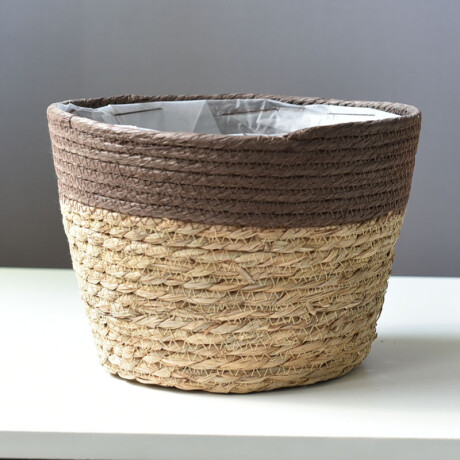 Set de 2 macetas Seagrass Marron