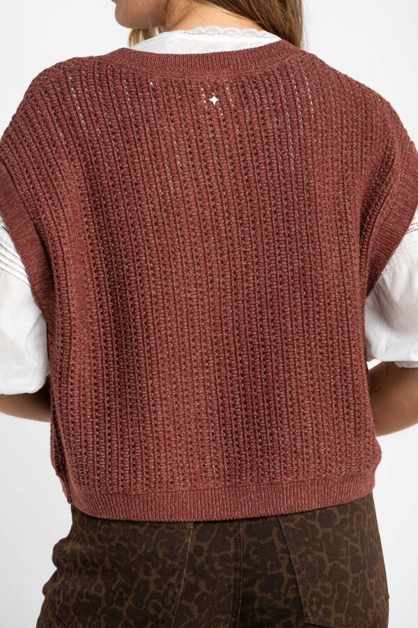 Chaleco Lurex Bordeaux