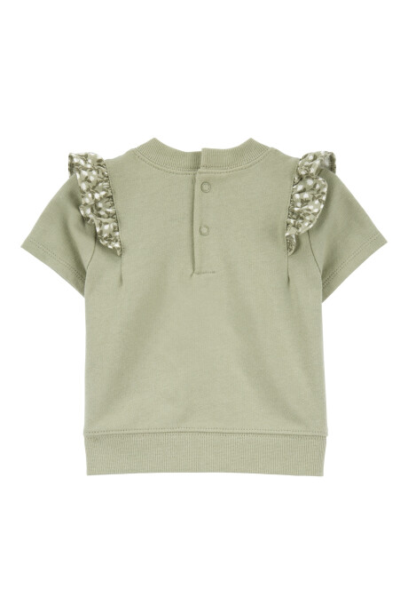 Set tres piezas de algodón, short, blusa y body, diseño floral Set tres piezas de algodón, short, blusa y body, diseño floral