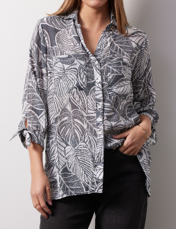 Camisa Print NEGRO/GRIS