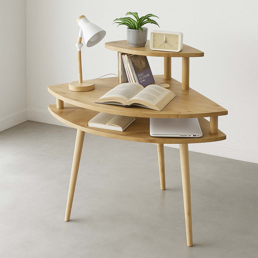 ESCRITORIO ESQUINERO MADERA NATURAL-BEIGE BREEZE