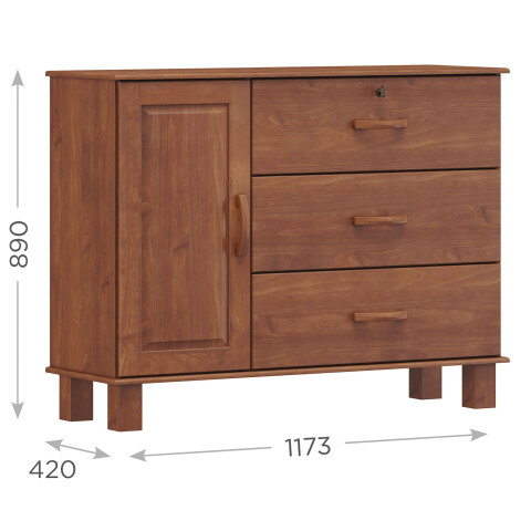 FINESTRA- COMODA 3 CAJONES Y 1 PTA BRONZE 1139TN FINESTRA- COMODA 3 CAJONES Y 1 PTA BRONZE 1139TN