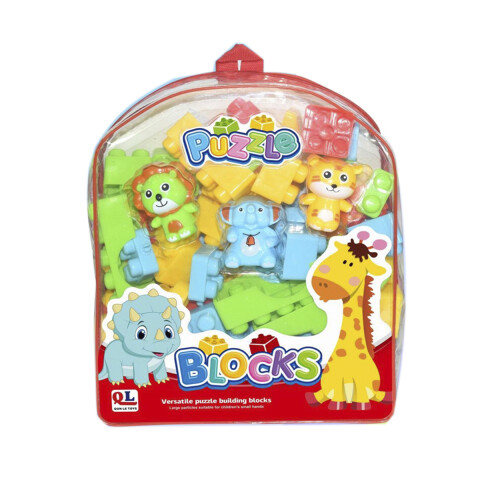 Bloques De Construcción Animales 72 Piezas Con Mochila U