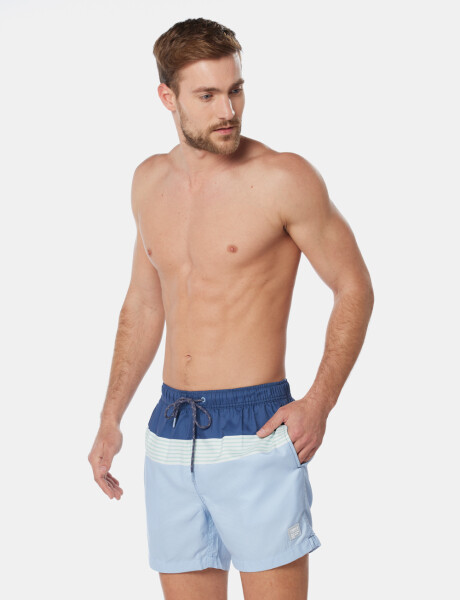 SHORT DE BAÑO RAYADO Azul