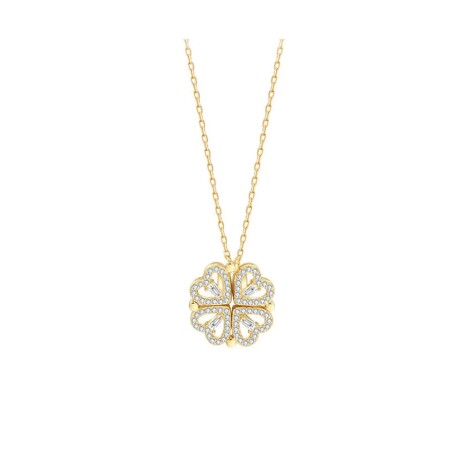 COLLAR TREBOL DE CORAZONES DORADO MAGNETICO DORADO