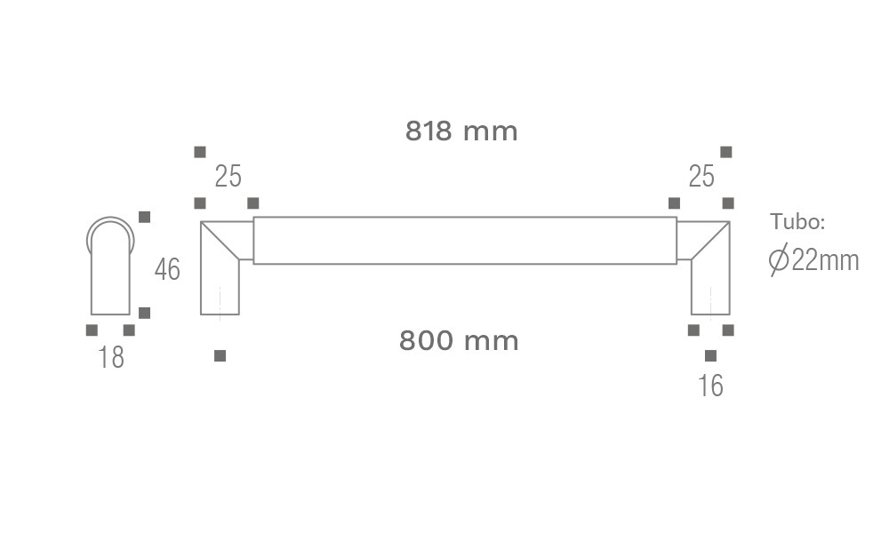 Tirador Tellus maior ZP5764 800-d