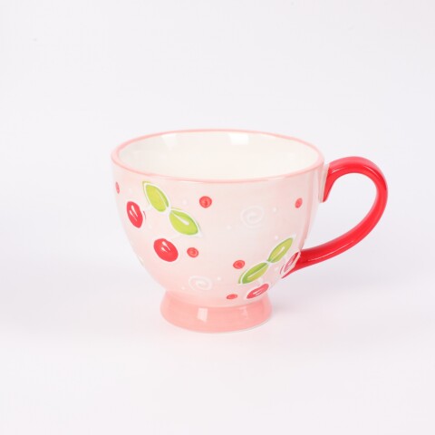 TAZA DE CERÁMICA CON DISEÑO DE CEREZA (450 ML/ROJA) TAZA DE CERÁMICA CON DISEÑO DE CEREZA (450 ML/ROJA)