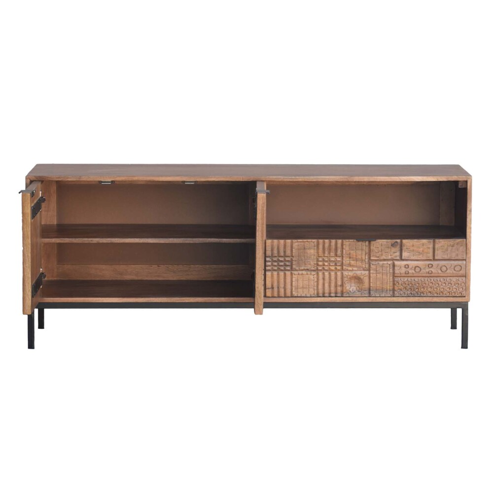 RACK PARA TV MADERA-DE-MANGO MARRON KANPUR CASTAÑO