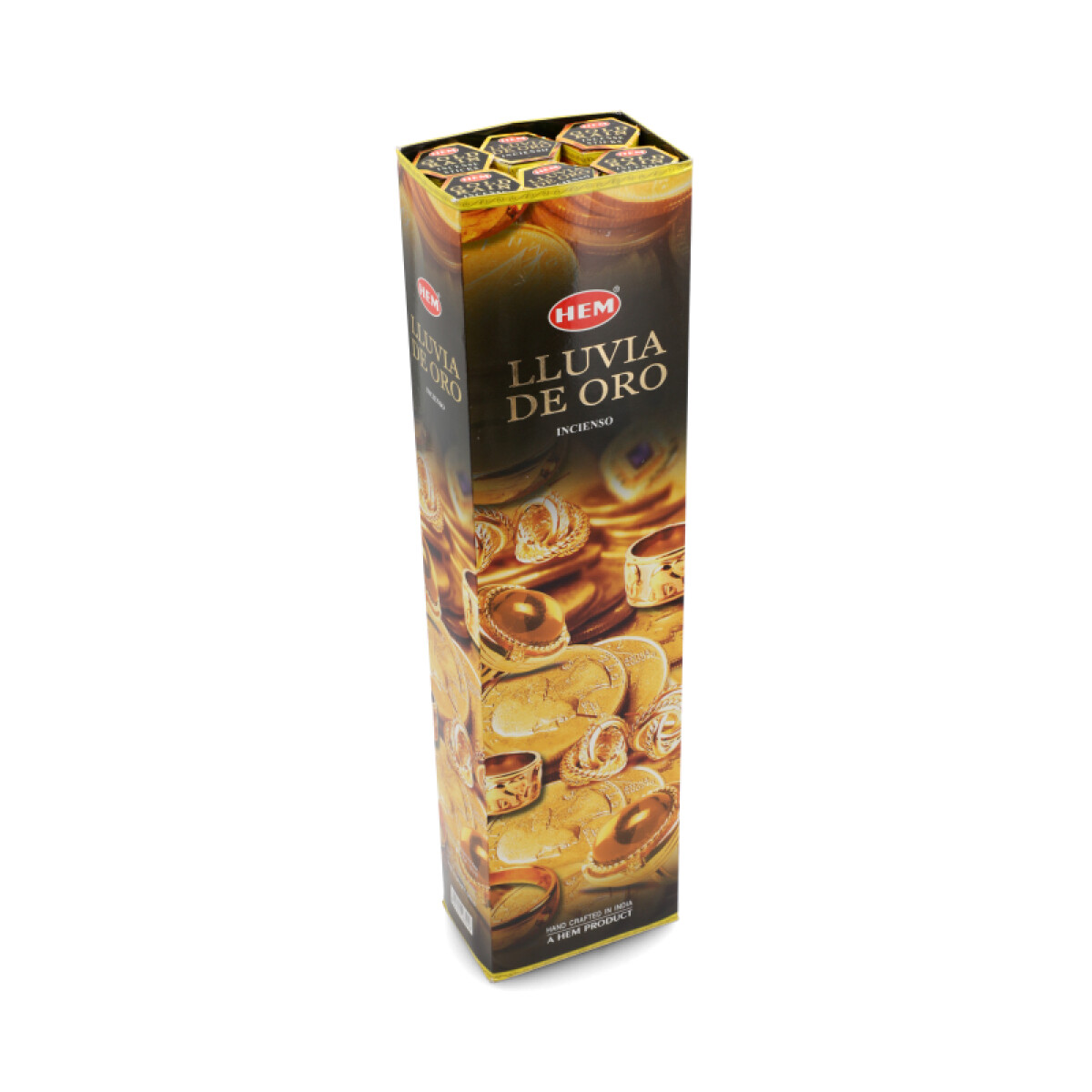 INCIENSO HEM HEXAGONAL LARGA CAJA X6 - Lluvia De Oro 