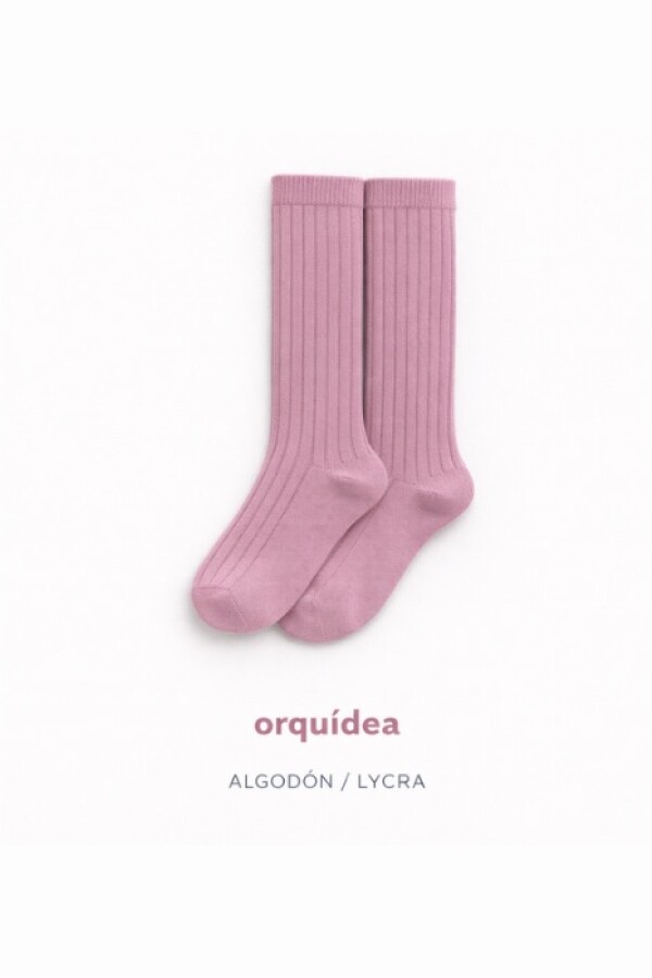 Calcetín alto canalé orquidea Orquidea
