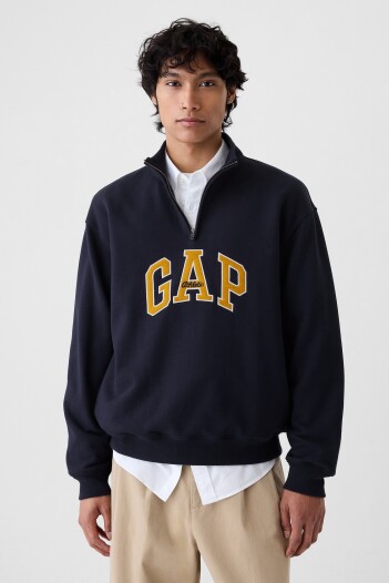 Buzo Deportivo Medio Cierre Logo Gap Hombre Navy Uniform