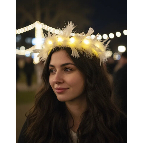 Corona de Plumas Blanco