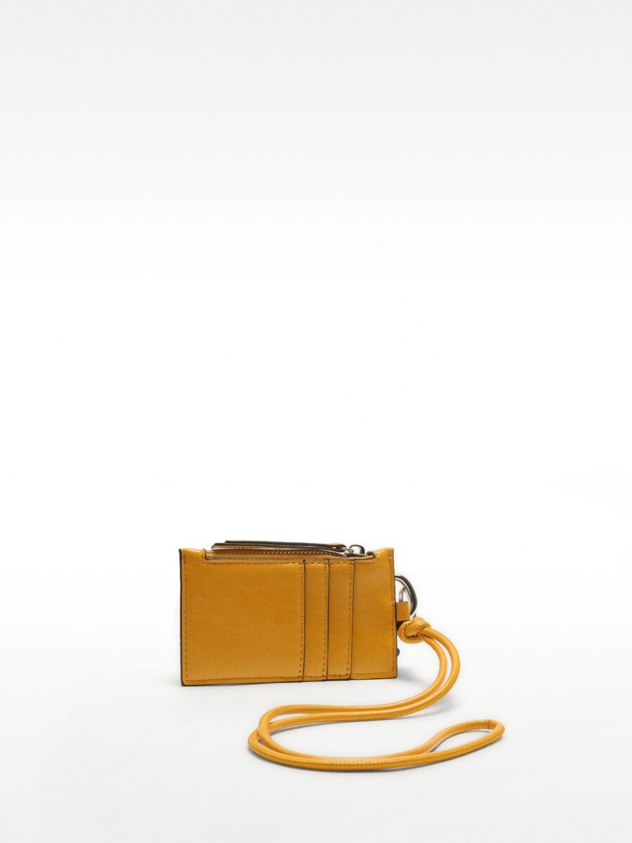 Cartera Lisa Con Llavero naranja