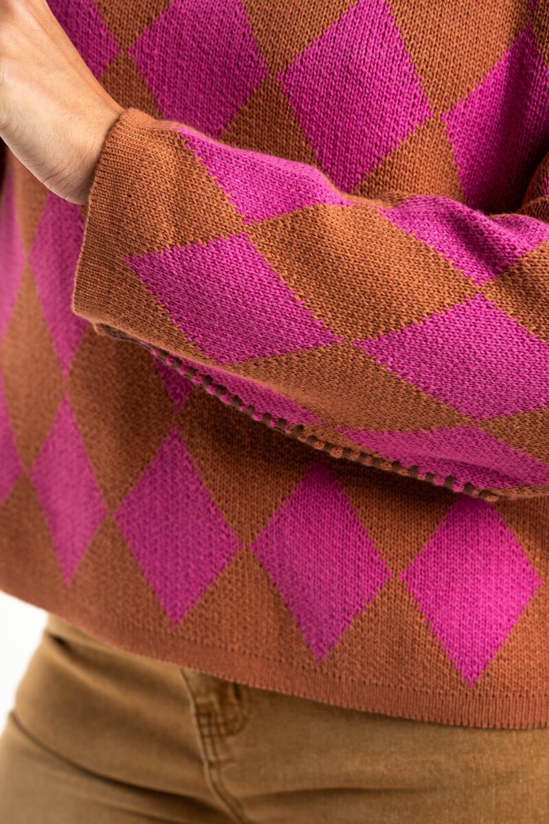 Sweater Rombos Fucsia