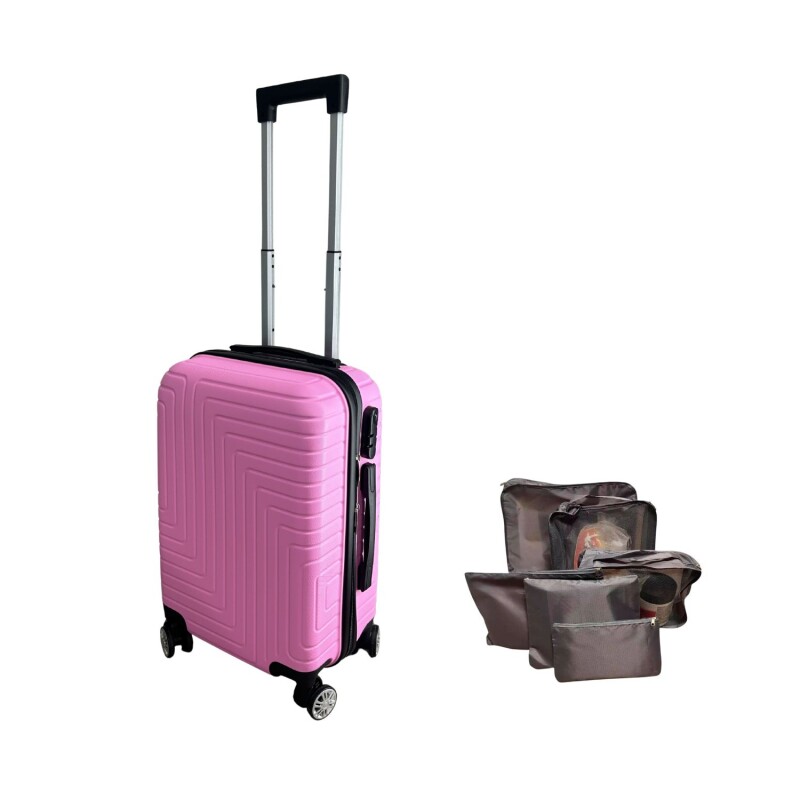 Valija Carry-on de mano Rígidas Con Organizadores Rosa