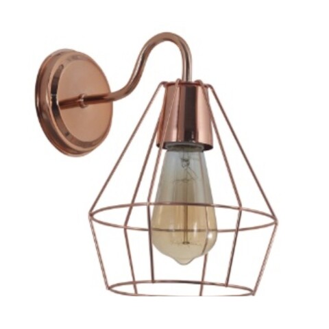 "APLIQUE 1 LUZ ""DIAMENTE"" E27 COBRE" "APLIQUE 1 LUZ ""DIAMENTE"" E27 COBRE"