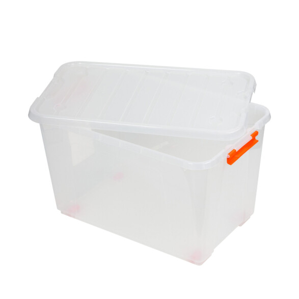 Caja plástica multi. transparente con tapa 52 lts TT0372