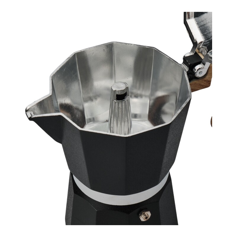 Cafetera Italiana Espresso 6 Tazas Aluminio Negro