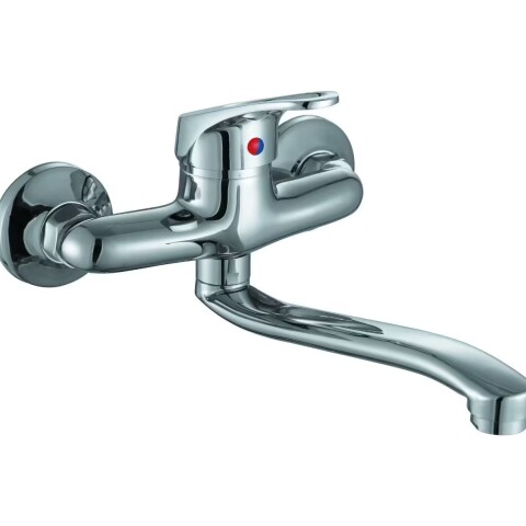 Grifería de cocina Monocomando de pared Golf Pico bajo Gris Grifería De Cocina Monocomando De Pared Golf Pico Bajo Gris