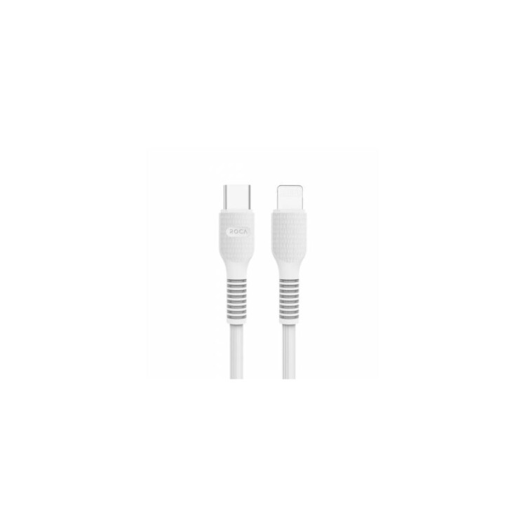 CABLE DE DATOS TIPO C A LIGHTNING 20CM ROCA BLANCO