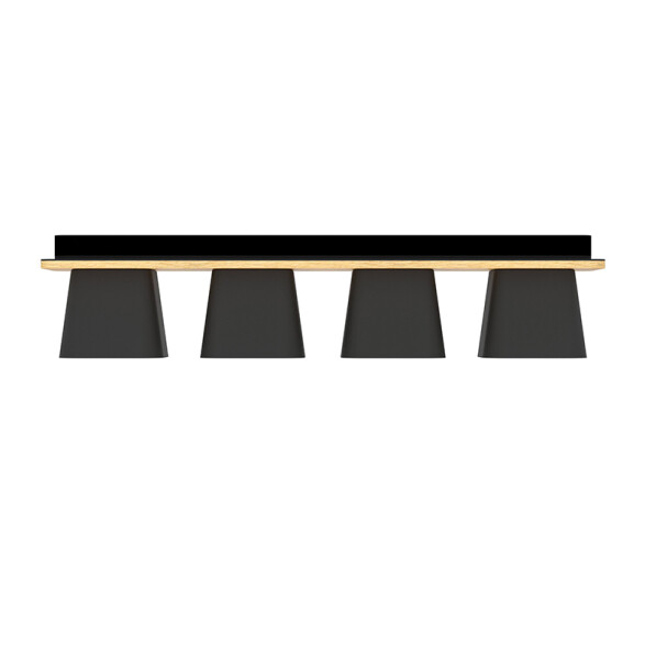 Lámpara de techo acero negro y madera 4xE27 RUSCIO EG3481X