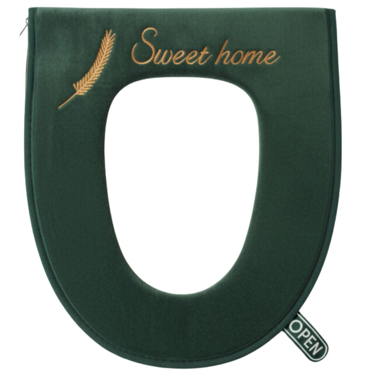 Funda con Cierre Tela Acolchonada para Tapa de Water Inodoro - Color Verde 