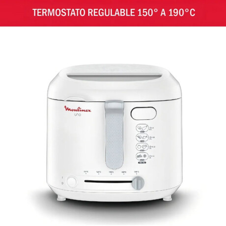Freidora con aceite Moulinex Uno, filtro antihumo, color blanco. Freidora con aceite Moulinex Uno, filtro antihumo, color blanco.