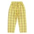 SS25.UN2502 Pantalón De Algodón A Cuadros Con Bolsillos Y Elástico Amarillo Piupiuchick - 4 Años