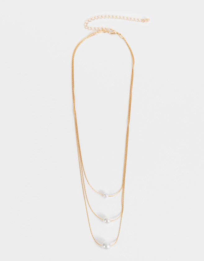 Collares Cortos Con perlas Collar Corto Con Perlas - Dorado