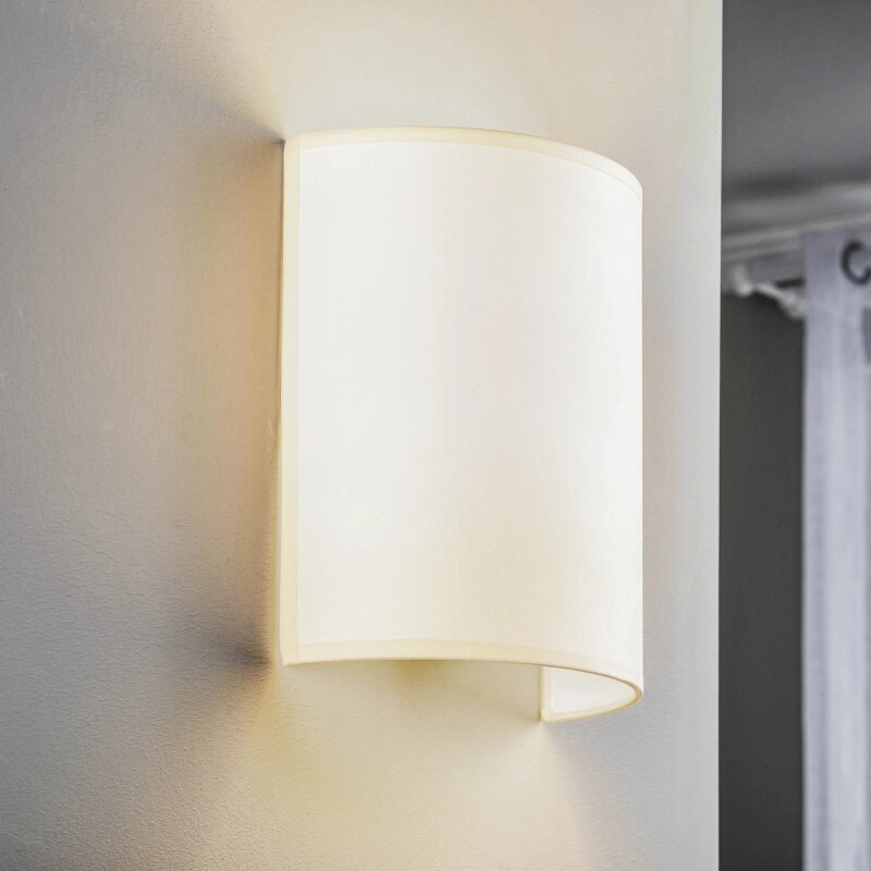 Aplique Pantalla De Pared Tela Rustico Nórdico Iluminación Blanco