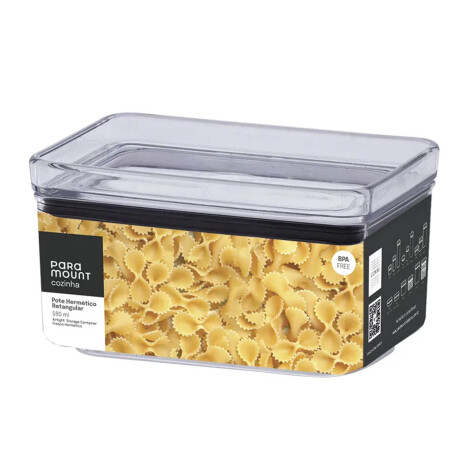 Pote Frasco Organizador Hermético Rectangular Lumini 580Ml Transparente
