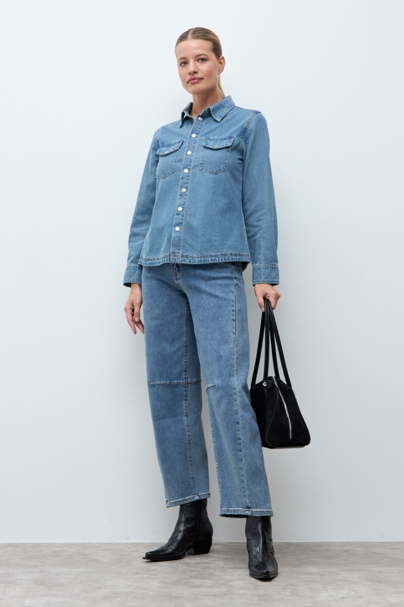 Camisa de jean - jean medio 