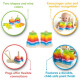 Juego de anillos de madera con doble apilador de arco iris Juego de anillos de madera con doble apilador de arco iris