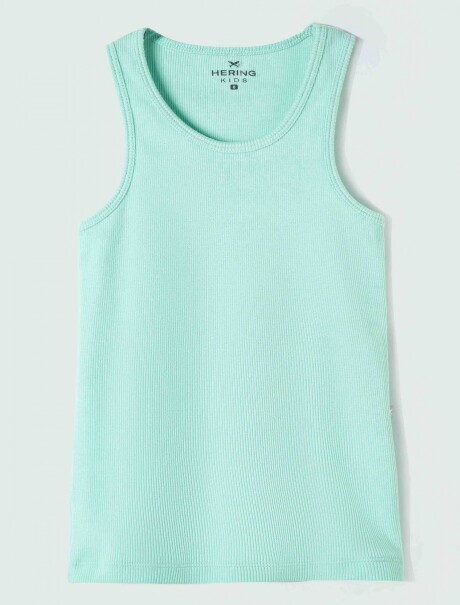 MUSCULOSA BÁSICA INFANTIL ACANALADA CELESTE