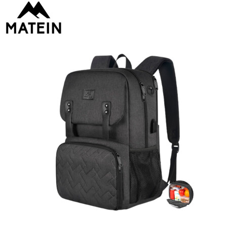 Mochila Lonchera Impermeable Porta Laptop Matein 1161 Negro