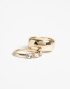 Sets Anillos Strass Set De Anillos De Metal Y Strass - Dorado