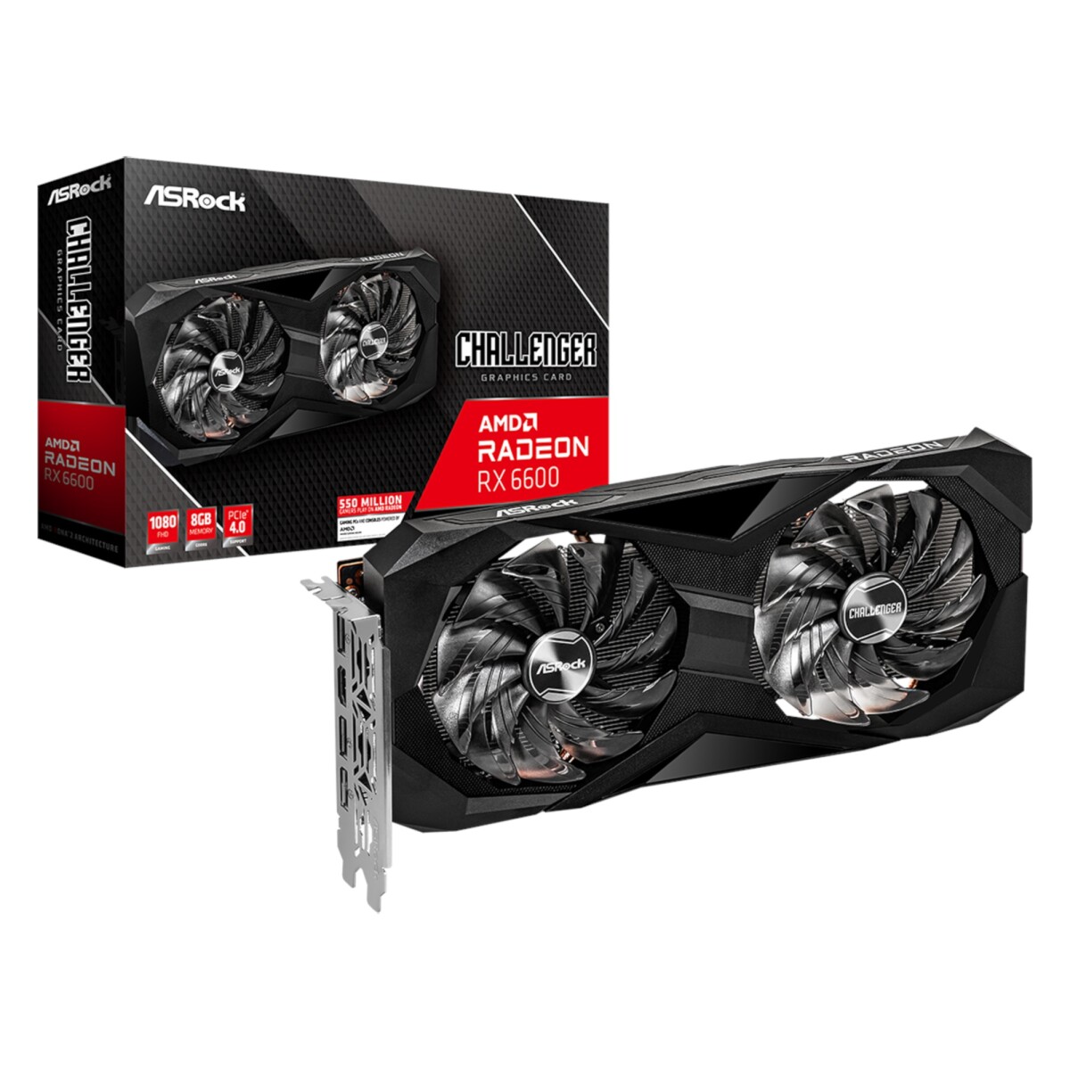 Asrock - Tarjeta de Video Amd Radeon Rx 6600 Challenger D 8GB Oc - Amd Radeon Rx 6600. Pci Express 4 