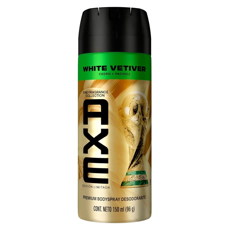 Desodorante Aerosol Axe White Vetiver 150 Ml. Desodorante Aerosol Axe White Vetiver 150 Ml.