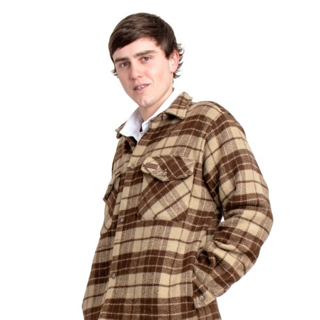 Camisa de Tartán 100% Lana caballero beige